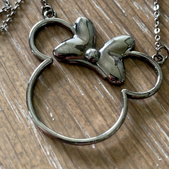 Minnie Mouse Dark Gray Silver Necklace - Picture 6 of 10